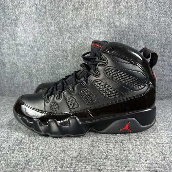 Jordan 9 Retro Bred Mens Size 8.5 Black Patent Leather Athletic Sneakers - Picture 4 of 15